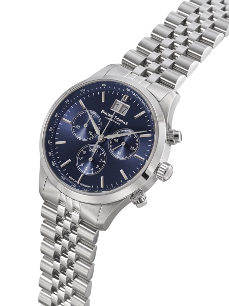 Bruno Söhnle Glashütte Herrenuhr Turin Chrono Blau 17-13229-342