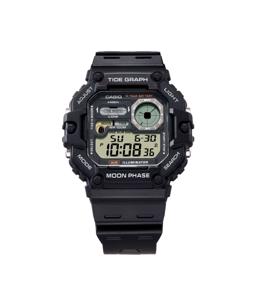 Casio Herrenuhr Digital Mondphase 10 BAR 47mm Schwarz WS-1700H-1AVEF