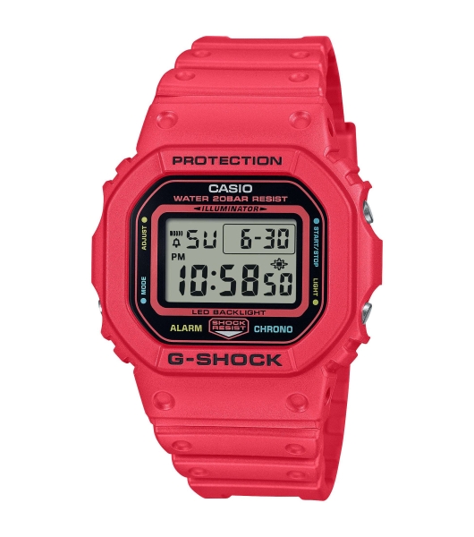 Casio G-SHOCK Herrenuhr Digital Licht Rot 20BAR DW-5600EP-4ER