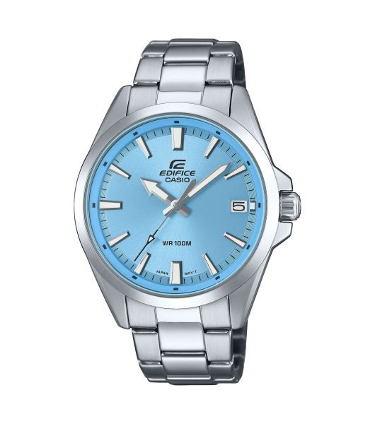 Casio Edifice Herrenuhr Edelstahl Quarz Datum Blau 10BAR EFV-100D-2BVUEF