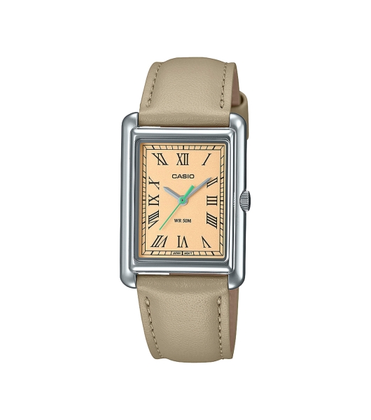 Casio Damenuhr Edelstahl Rechteckig Beige LTP-B165L-5BVEF