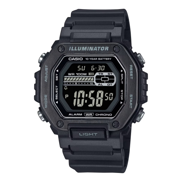 Casio Herrenuhr Digital Schwarz Alarm Licht 10BAR MWD-110HB-1BVEF