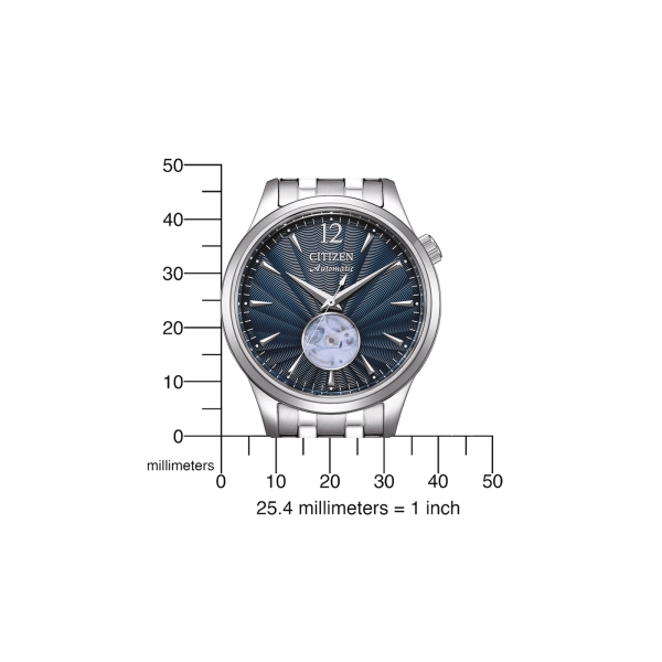 Citizen Herrenuhr Automatik Edelstahl Blau 40mm NH9131-73L