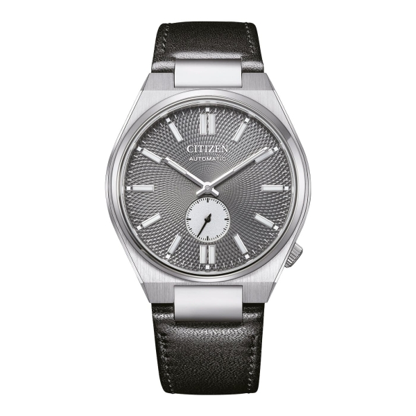 Citizen Herrenuhr Automatik Saphirglas Tsuyosa Grau Leder 40mm NK5010-01H