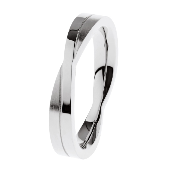 Ernstes Design Damen Ring Edelstahl matt/poliert Größe 52 R760.52