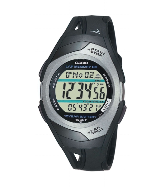 Casio Unisex Uhr Digital Laufuhr Alarm Licht Schwarz Grau STR-300C-1VEF