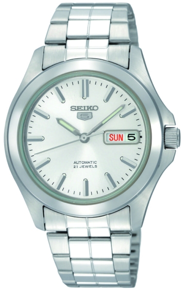 Seiko 5 Herrenuhr Automatik Edelstahl Tag Datum 39mm SNKK87K1