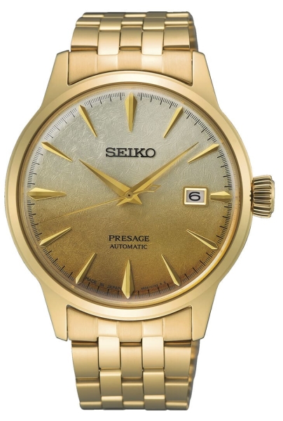 Seiko Presage Automatik Herrenuhr Cocktail Time Goldfarben SRPK46J1