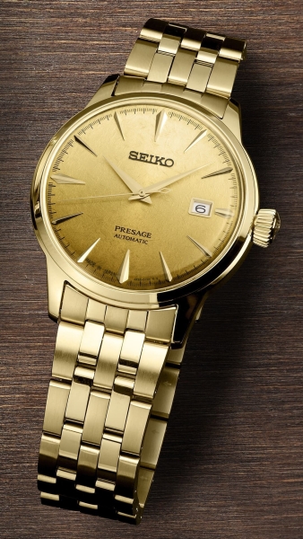 Seiko Presage Automatik Herrenuhr Cocktail Time Goldfarben SRPK46J1