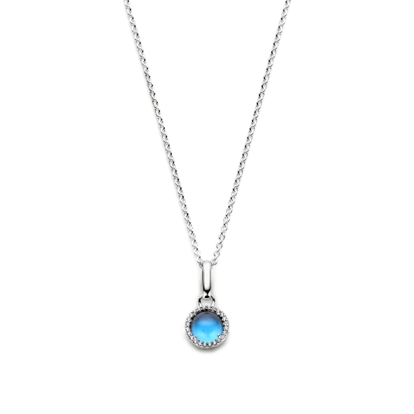 Spirit Icons Damen Kette mit Anhänger 925 Silber Blau 45cm 11121-45