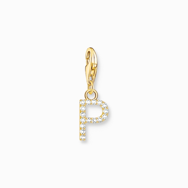 THOMAS SABO Charm Buchstabe P Silber 925 vergoldet 1979-414-14