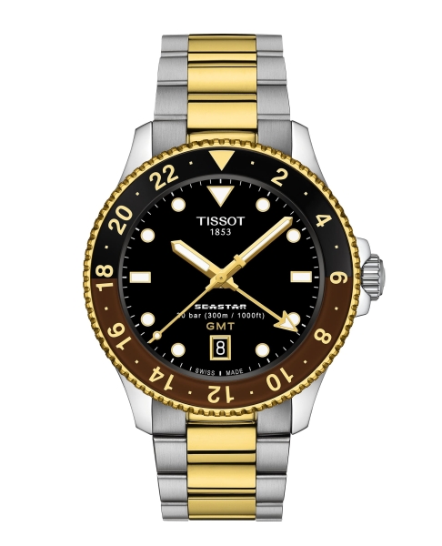 Tissot Seastar 1000 Quarz GMT Uhr Bicolor Saphirglas 40 mm T120.852.22.051.00