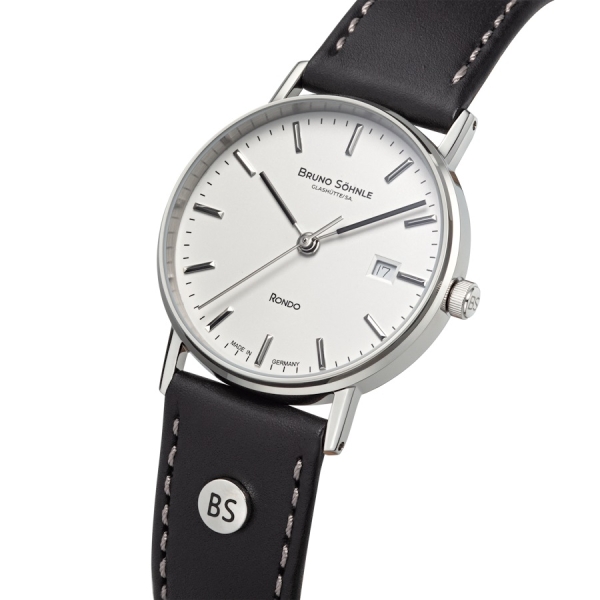 Bruno Söhnle Glashütte Damenuhr Rondo Datum Saphirglas Leder 17-13106-241