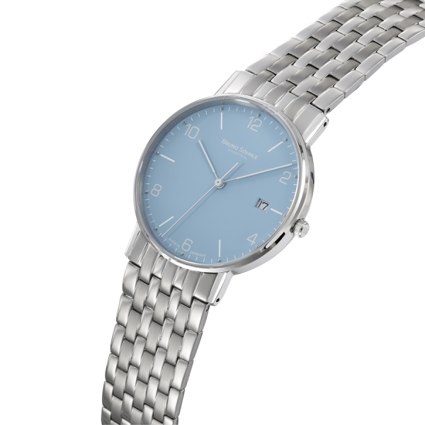 Bruno Söhnle Glashütte Herrenuhr Rondo Saphirglas Blau 17-13105-324